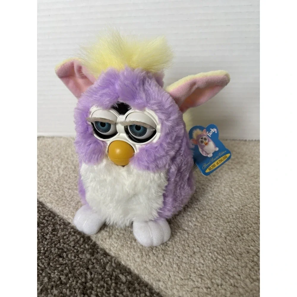 Vintage Furby Purple Yellow Springtime Blue Eyes Limited Edition Works 1999